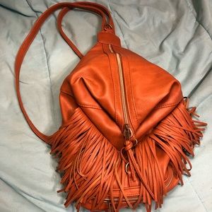 Brown fringe purse